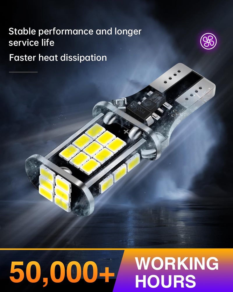 LUYED 3200 Lumens 921 LED Bulb for Backup Light Reverse Lights Ultra High Power 3020 30-SMD Chipsets 912 906 T15 W16W Bulb,6500K White(New Upgrade,Pack of 2) - Image 5